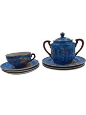 Vintage Blue Ceramic Teapot