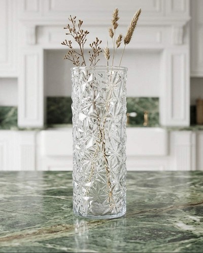 Clear textured glass - glass, vase