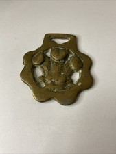 Vintage Horse Brass Plume Of Feathers Prince Of Wales Shoe Brasses