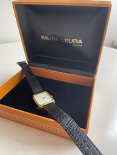 Favre Leuba Working M/F Swiss Geneve 7 Jewels Gold Plated Watch + Leather Strap