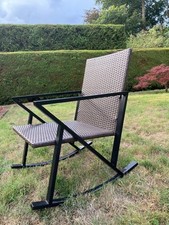 Garden rocking chair - brown rattan