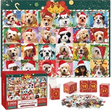 Advent Calendar Jigsaw Puzzle, 24 Christmas Puzzle Boxes, Family Holiday Jigsaw