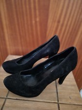 5th Avenue Black Suede Style Heels - Size 39(6)