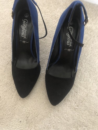 Suede black and royal - suede,
