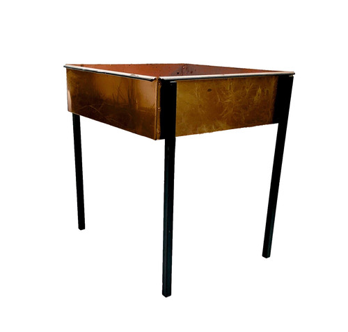 Square copper flower table - copper,