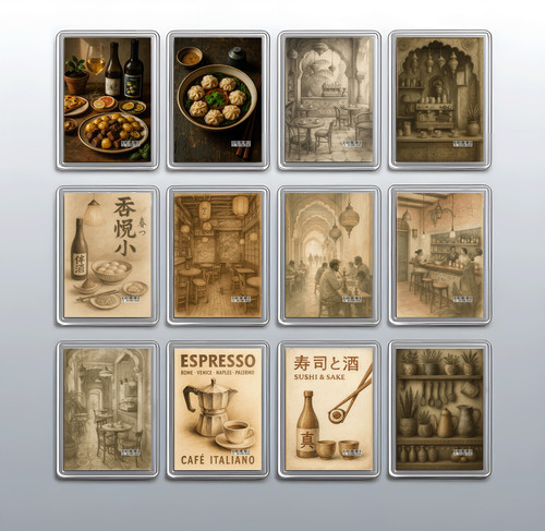 Cafe interior fridge magnet - interior,