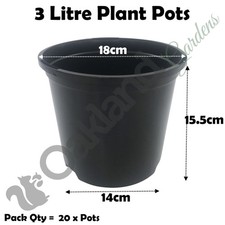 Litre black plant - 3, pots