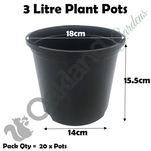 Litre black plant pots - litre,