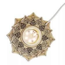 3D Lotus Flower Crystal Ball Wooden Holder LED Night Light Stones Sphere Holder