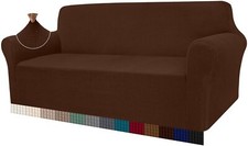 Granbest Thick Sofa Covers for Oversized Cushion Couch (4 Seater, Coffee/Choco)