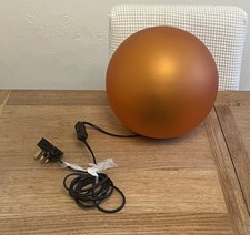 IKEA Fado Orange Glass Ball Globe Lamp Table Light 24cm Bedside Retro Vintage