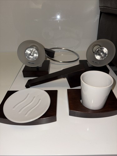 Walnut bathroom accessories - bathroom,
