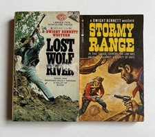 Stormy Range & Lost Wolf River - Dwight Bennett vintage Western Paperback books.