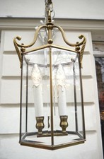 antique lantern 2 lamp brass