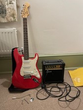 Squier Fender Bullet Strat  Red Electric Guitar