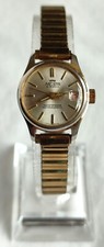 Nelson Ladies Gold Tone Swiss 21 Jewels Mechanical Date Watch-Needs Service