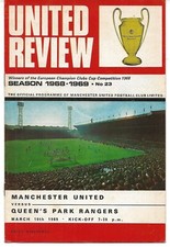 Football Programme MAN UTD v QPR Mar 1969