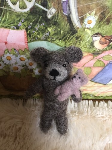 Needle felt ooak teddy - needle,