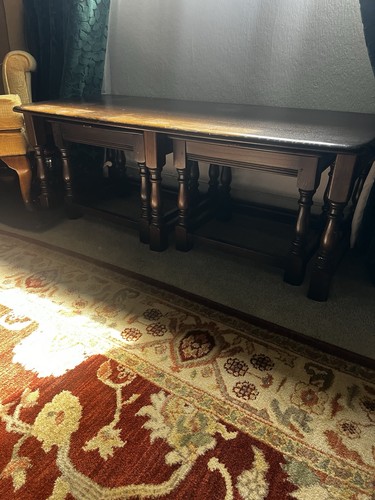 Ercol dark wood coffee table - ercol,