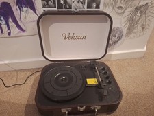 VOKSUN Bluetooth Vinyl Record Player 3-Speed with Built-In Stereo Speakers