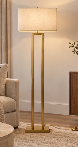 Gold double stem floor - stem, lamp