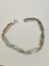 Vintage Sterling Silver Rennie Mackintosh Design Bracelet 18cm Length 
