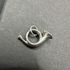 Vintage 925 Sterling Silver Charm French Horn Bugle Military Musical Theme