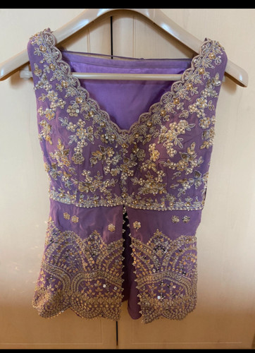 Lilac embroidered lehenga - embroidered,