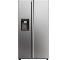 Haier HSW79F18CIMM Smart American Fridge Freezer Plumbed Platinum Inox
