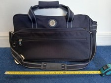 CARLTON dark blue canvas holdall with detachable shoulder strap 17" x 11"
