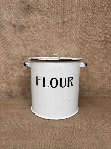 Vintage enamel flour bin - vintage,