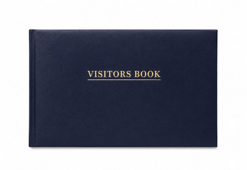 Blue visitors book hardback - book,