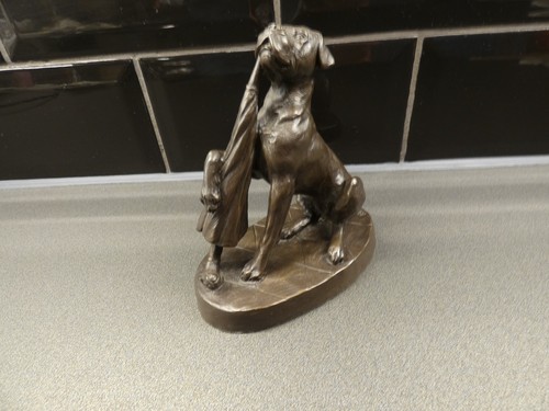 Cold cast bronze boxer dog - boxer,