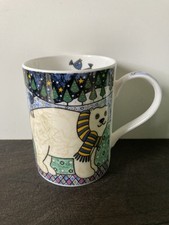 Queens Polar Bear Fine Bone China Christmas Mug By Helen Rhodes