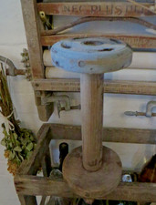 A LARGE ANTIQUE FRENCH RUSTIC WOODEN BOBBIN ~ SEWING ROOM DISPLAY / PROP
