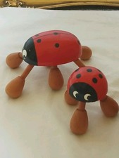 Two Ladybird Vintage Wooden  Body Massagers