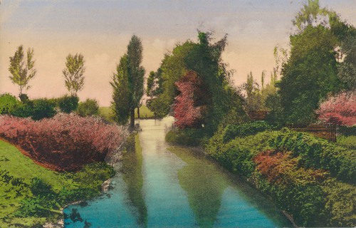 Pc66054 old painting canal - pc66054, painting.