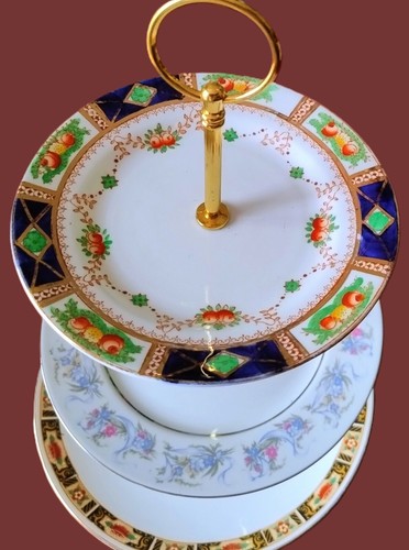 3tier vintage mismatched cake - 3tier,