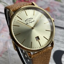 Rotary Watch Les Originales Mens Swiss Made Champagne Dial Steel 38mm Case