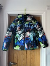 Next Boys Multicoloured Puffer Jacket, 11 Years, Urban Style Graffiti