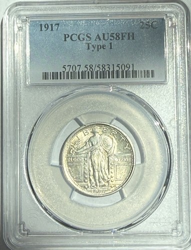 Pcgs au58fh 1917 - 1917, t1