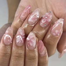 24x acrylic nails Chic Pink 3D