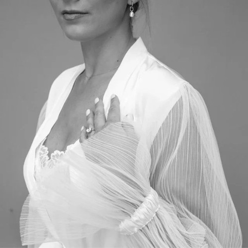 Satin bridal robe - with, tulle