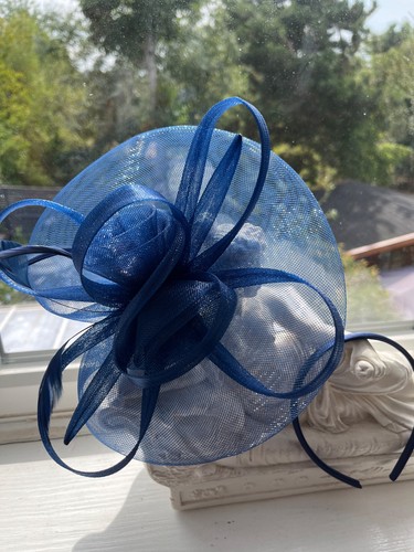Navy blue fascinator - blue,