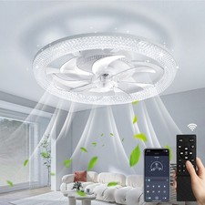 6 Speed Large LED Ceiling Fan with Lighting LED Light Adjustable Wind + Remote