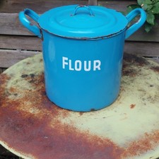 Vintage Enamel Flour Bin