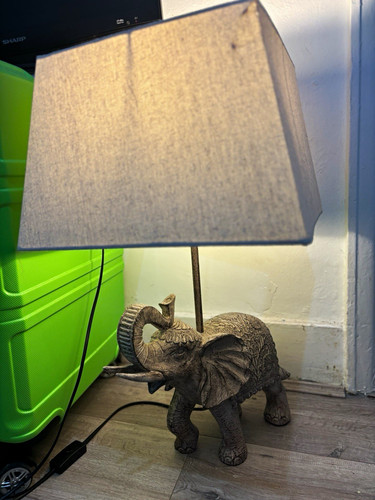 Grey elephant table lamp - grey,