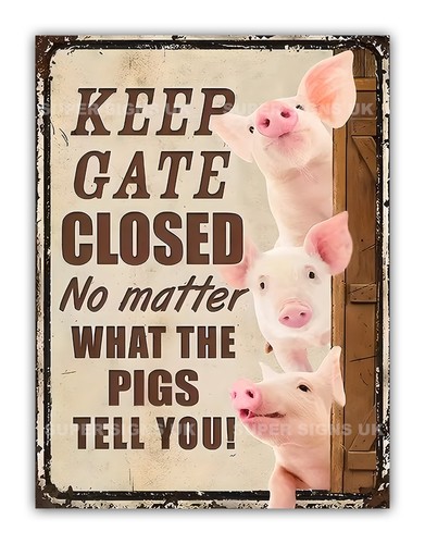 Funny pigs keep gate closed - funny, "keep