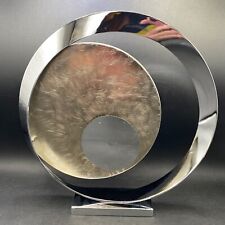 NEXT Sculpture Ornament Modern Metal Eclipse Sun Moon Chrome Corona 12" Large