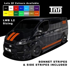 Stickers For Ford Transit Custom Bonnet Side Stripes Decals Graphics LWB Van L2